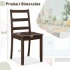 Giantex Wood Dining Chairs Set of 2 White – Wooden Armless Kitchen Chairs with Solid Rubber Wood Legs, Non-Slip Foot Pads, Max Load 400 Lbs, Farmhouse Style High Ladder Back Dining Room Chairs(Walnut)