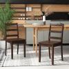 Giantex Wood Dining Chairs Set of 2 White – Wooden Armless Kitchen Chairs with Solid Rubber Wood Legs, Non-Slip Foot Pads, Max Load 400 Lbs, Farmhouse Style High Ladder Back Dining Room Chairs(Walnut)