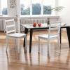 Giantex Wood Dining Chairs Set of 2 White – Wooden Armless Kitchen Chairs with Solid Rubber Wood Legs, Non-Slip Foot Pads, Max Load 400 Lbs, Farmhouse Style High Ladder Back Dining Room Chairs(White)