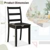 Giantex Wood Dining Chairs Set of 2 White – Wooden Armless Kitchen Chairs with Solid Rubber Wood Legs, Non-Slip Foot Pads, Max Load 400 Lbs, Farmhouse Style High Ladder Back Dining Room Chairs(Black)
