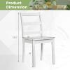 Giantex Wood Dining Chairs Set of 2 White – Wooden Armless Kitchen Chairs with Solid Rubber Wood Legs, Non-Slip Foot Pads, Max Load 400 Lbs, Farmhouse Style High Ladder Back Dining Room Chairs(White)