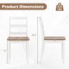 Giantex Wood Dining Chairs Set of 2 White – Wooden Armless Kitchen Chairs with Solid Rubber Wood Legs, Non-Slip Foot Pads, Max Load 400 Lbs, Farmhouse Style High Ladder Back Dining Room Chairs(White+brown)
