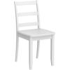 Giantex Wood Dining Chairs Set of 2 White – Wooden Armless Kitchen Chairs with Solid Rubber Wood Legs, Non-Slip Foot Pads, Max Load 400 Lbs, Farmhouse Style High Ladder Back Dining Room Chairs(White)