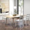 Giantex Wood Dining Chairs Set of 2 White – Wooden Armless Kitchen Chairs with Solid Rubber Wood Legs, Non-Slip Foot Pads, Max Load 400 Lbs, Farmhouse Style High Ladder Back Dining Room Chairs(White)
