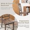 Giantex Wood Dining Chairs Set of 2 White, Armless Kitchen Chair w/Rubber Wood Frame, Cross Back, Contoured Seat, Farmhouse Wooden Side Chair, High Back Kitchen Chairs for Home Dining Room(Brown)