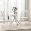Giantex Wood Dining Chairs Set of 2 White, Armless Kitchen Chair w/Rubber Wood Frame, Cross Back, Contoured Seat, Farmhouse Wooden Side Chair, High Back Kitchen Chairs for Home Dining Room(White)