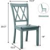 Giantex Wood Dining Chairs Set of 2 White, Armless Kitchen Chair w/Rubber Wood Frame, Cross Back, Contoured Seat, Farmhouse Wooden Side Chair, High Back Kitchen Chairs for Home Dining Room(Antique Sage Green)