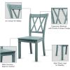 Giantex Wood Dining Chairs Set of 2 White, Armless Kitchen Chair w/Rubber Wood Frame, Cross Back, Contoured Seat, Farmhouse Wooden Side Chair, High Back Kitchen Chairs for Home Dining Room(Antique Sage Green)