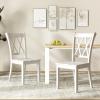 Giantex Wood Dining Chairs Set of 2 White, Armless Kitchen Chair w/Rubber Wood Frame, Cross Back, Contoured Seat, Farmhouse Wooden Side Chair, High Back Kitchen Chairs for Home Dining Room(White)