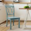 Giantex Wood Dining Chairs Set of 2 White, Armless Kitchen Chair w/Rubber Wood Frame, Cross Back, Contoured Seat, Farmhouse Wooden Side Chair, High Back Kitchen Chairs for Home Dining Room(Antique Sage Green)