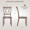 Giantex Wood Dining Chairs Set of 2 White, Armless Kitchen Chair w/Rubber Wood Frame, Cross Back, Contoured Seat, Farmhouse Wooden Side Chair, High Back Kitchen Chairs for Home Dining Room(Brown)