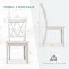 Giantex Wood Dining Chairs Set of 2 White, Armless Kitchen Chair w/Rubber Wood Frame, Cross Back, Contoured Seat, Farmhouse Wooden Side Chair, High Back Kitchen Chairs for Home Dining Room(White)
