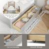 Giantex Wood Full Size Bed Frame with 2 Storage Drawers, Solid Wood Platform Bed with Headboard, Wooden Slats Mattress Foundation, No Spring Needed, Full Bed Frame for Kids, Teens, Adults, Grey(Grey)