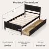 Giantex Wood Full Size Bed Frame with 2 Storage Drawers, Solid Wood Platform Bed with Headboard, Wooden Slats Mattress Foundation, No Spring Needed, Full Bed Frame for Kids, Teens, Adults, Grey(Espresso)