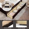 Giantex Wood Full Size Bed Frame with 2 Storage Drawers, Solid Wood Platform Bed with Headboard, Wooden Slats Mattress Foundation, No Spring Needed, Full Bed Frame for Kids, Teens, Adults, Grey(Espresso)
