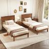 Giantex Wood Full Size Bed Frame with Headboard, Mid Century Modern Platform Bed Full with Solid Wood Legs & Wooden Slat Support, Easy Assembly, No Box Spring Needed, Walnut(Walnut)