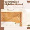 Giantex Wood Full Size Bed Frame with Headboard, Mid Century Modern Platform Bed Full with Solid Wood Legs & Wooden Slat Support, Easy Assembly, No Box Spring Needed, Walnut(Rustic Brown)