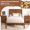 Giantex Wood Full Size Bed Frame with Headboard, Mid Century Modern Platform Bed Full with Solid Wood Legs & Wooden Slat Support, Easy Assembly, No Box Spring Needed, Walnut(Walnut)