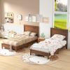 Giantex Wood Queen Platform Bed Frame with Headboard, Mid Century Bed Frame with Solid Wood Legs & Wooden Slat Support, No Box Spring Needed, Walnut Bed(Walnut)