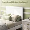 Giantex Wood Queen Platform Bed Frame with Headboard, Mid Century Bed Frame with Solid Wood Legs & Wooden Slat Support, No Box Spring Needed, Walnut Bed(White)