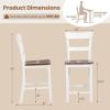 Giantex Wooden Bar Stools Counter Height Set of 2, 24.5″ Farmhouse Wood Bar Dining Chairs with Solid Rubber Wood Frame, Backrest, Footrest, Armless Barstools for Home Bar, Kitchen Counter, White(White)
