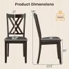 Giantex Wooden Dining Chairs Set of 2, Linen Fabric Upholstered Kitchen Chair w/Rubber Wood Frame, Wide Padded Seat, Curved Cross Back, Farmhouse Side Chairs for Living Room Restaurant, Dark Gray(Dark Gray)