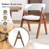Giantex Wooden Dining Chairs Set of 2, Modern Sherpa Upholstered Kitchen Chair w/Armrests, Rubber Wood Legs, Padded Seat & Curved Open Back, Farmhouse Side Chairs for Home Living Room(White+walnut)