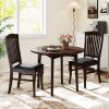 Giantex Wooden Dining Chairs Set of 2, PU Leather Upholstered Kitchen Side Chair, Rubber Wood Frame & Slatted High Backrest, Mid-Century Armless Dinette Chairs for Restaurant, Living Room