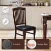 Giantex Wooden Dining Chairs Set of 2, PU Leather Upholstered Kitchen Side Chair, Rubber Wood Frame & Slatted High Backrest, Mid-Century Armless Dinette Chairs for Restaurant, Living Room
