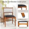Giantex Wooden Dining Chairs Set of 2, Upholstered Kitchen Chair w/Rubber Wood Frame & Faux Leather Padded Seat, Faux Sherpa Backrest, Mid-Century Armless Chairs, Modern Side Chairs for Home(2)