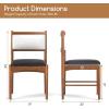 Giantex Wooden Dining Chairs Set of 2, Upholstered Kitchen Chair w/Rubber Wood Frame & Faux Leather Padded Seat, Faux Sherpa Backrest, Mid-Century Armless Chairs, Modern Side Chairs for Home(2)