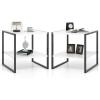 Giantex 20 Inch End Table, Modern Square Side Table with Storage Shelf, Small Coffee Table for Living Room, Wood Bedside Table, 2-Tier Nightstand for Bedroom, Easy Assembly, White (1)(2)