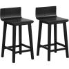 Giantex 24.5″ Bar Stools Set of 2, Counter Height Bar Stools w/Low Back & Footrest, Farmhouse Wooden Bar Dining Chairs, Armless Wood Barstools for Kitchen Island, Pub, Kitchen, Cafe, Breakfast, Brown(Black)