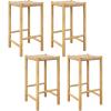 Giantex 26″ Counter Height Wood Bar Stools Set of 2, Boho Rattan Barstools, Max Load 330 Lbs, Armless Saddle Kitchen Stools, Backless Wicker Bar Stools for Kitchen Counter Indoor Outdoor(2)