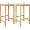 Giantex 26″ Counter Height Wood Bar Stools Set of 2, Boho Rattan Barstools, Max Load 330 Lbs, Armless Saddle Kitchen Stools, Backless Wicker Bar Stools for Kitchen Counter Indoor Outdoor(1)