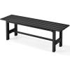 Giantex 2-Pack Outdoor Bench Seat – Backless Patio Garden Bench, 47” Weatherproof Outside Chair with Slatted Seat, Metal Frame, 660 LBS Capacity, Dining Bench Chair for Yard, Park, Balcony, Black(Black)