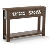Giantex 2-Tier Console Table with Drawers, Wood Entryway Table with 2 Drawers & Open Storage Shelf for Living Room Entryway, Easy Assembly Rectangular Accent Table (Natural)(Rustic Brown)