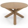 Giantex 36″ Round Wood Dining Table, Farmhouse Kitchen Table with Intersecting Pedestal Base & Solid Rubber Wood Legs, Vintage Coffee Tables for Dinette, Small Spaces, Restaurant, Brown(Natural)