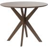 Giantex 36″ Round Wood Dining Table, Farmhouse Kitchen Table with Intersecting Pedestal Base & Solid Rubber Wood Legs, Vintage Coffee Tables for Dinette, Small Spaces, Restaurant, Brown(Brown)