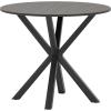 Giantex 36″ Round Wood Dining Table, Farmhouse Kitchen Table with Intersecting Pedestal Base & Solid Rubber Wood Legs, Vintage Coffee Tables for Dinette, Small Spaces, Restaurant, Brown(Black Wood Grain)