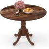 Giantex 39-Inches Round Rubber Wood Dining Table for 4 with Legs, 220 Lbs Capacity, Kitchen Table for Dining Room, Living Room, Restaurant, Dinner, Dinette (Walnut)(Walnut)