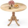 Giantex 39-Inches Round Rubber Wood Dining Table for 4 with Legs, 220 Lbs Capacity, Kitchen Table for Dining Room, Living Room, Restaurant, Dinner, Dinette (Walnut)(Natural)