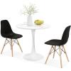 Giantex 3-Piece Dining Table Set for 2 – Kitchen Table Chairs Set with 32” Round Table, Dining Chairs, Dinette Table Set for Small Spaces, Breakfast Nook Table Set, Dining Room Table Set (Black+White)(Black+white)