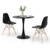 Giantex 3-Piece Dining Table Set for 2 – Kitchen Table Chairs Set with 32” Round Table, Dining Chairs, Dinette Table Set for Small Spaces, Breakfast Nook Table Set, Dining Room Table Set (Black+White)(Black)