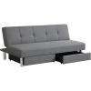 Giantex 3-Seat Convertible Sofa Bed, Long Sofa Couch w/ 2 Large Drawers, Ergonomic Sleeper w/ 3 Adjustable Angles, Heavy Duty Sofa Bed for Living Room, Bedroom, Study Room & Office