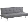 Giantex 3-Seat Convertible Sofa Bed, Sofa Bed w/ 3 Adjustable Angles, Line Fabric & High-Density Sponge, Durable Wood Frame &Sturdy Stainless-Steel Feet, Suitable for Living Room, Bedroom