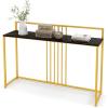 Giantex 47″ Entryway Console Table, Narrow Hallway Table w/Black Faux Marble Tabletop & Sturdy Gold Frame, Anti-Tipping Kits, Modern Foyer Table, Behind Couch Sofa Table for Living Room, Entry Table