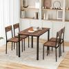 Giantex 5-Piece Dining Table Set for 4, Kitchen Table & 4 Dining Chairs with Reinforced Metal Frame, Space-Saving Mid-Century Kitchen Furniture Set for Dinette, Dining Room, Breakfast Nook