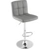 Giantex Bar Stools Set of 1, Modern PU Leather Height Adjustable Barstools with Back, Footrest, Metal Base, Armless Counter Height Swivel Stools for Kitchen Island, Home Bar, Cafe, Pub, Black(Grey)