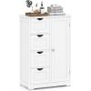 Giantex Bathroom Cabinet, Freestanding Storage Cabinet with 1 Door & 4 Drawers, 3-Level Adjustable Shelf, Anti-toppling System, Modern Storage Organizer for Bathroom, Living Room, Kitchen (Gray)(Off White)
